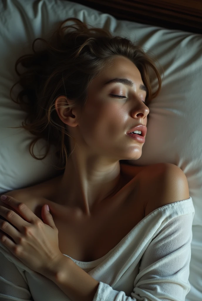 sexy woman is strangled by man, full body shot, redness on face, wet hair, tears, woman pee herself, perfect feet, passed out, lifeless body, closed eyes, nude, woman is unconscious, woman legs and arms limp, tongue out, cumming on her face, woman is naked, rape, wet body, perfect tits and vagina,