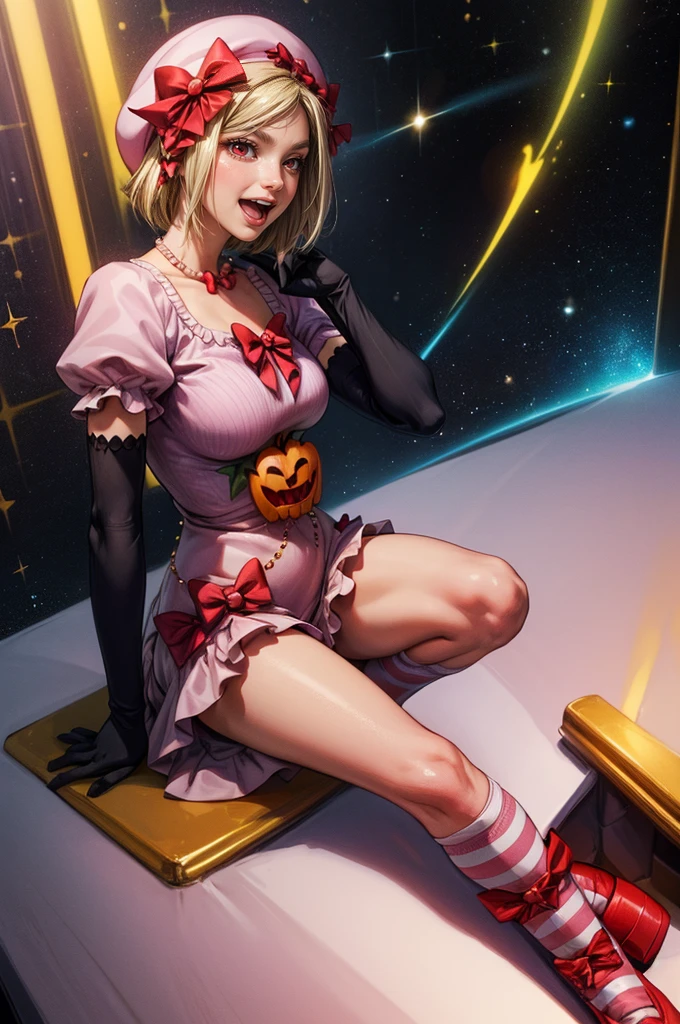 1girl, solo, extremely cute, Amazing face and eyes, (beautiful nice smile), blonde hair, (extremely detailed beautiful face), bright glossy lips, (T-shirt with loose chest:1.5), (Beautiful big breasts:1.7), (Best Quality:1.4), (Ultra-detailed), (Ultra realistic, photo-realistic:1.37), beautiful fair skin, extremely detailed CG unified 8k wallpaper, raw photos, professional photograpy, cinematic lighting, (Night scenery, quiet night forest), (candle flame, summer camp, tent), (Silence, night sky:1.3),