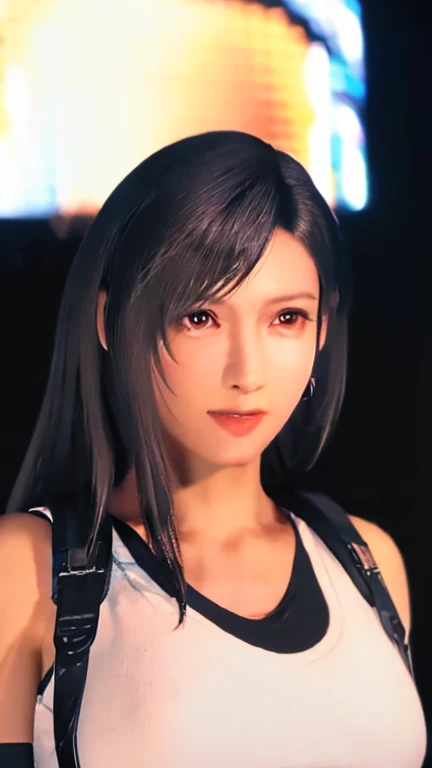 (（（shape，御姐shape,  white and soft skin ,（（（belt,  clavicle,  Crop Top , elbow Gloves, Elbow pads, Gloves, low-tied Long Hair, abdomen, belly button,   skirt, stomach,  suspenders,  tank top , ）））,(（（ Tifa Lockhart ，red eyes， black hair，Long Hair））),((masterpiece)), high definition ,((Best quality at best)),masterpiece,quality,Best quality,(（（  delicate facial features, watching the audience, I have light in my eyes,  happy ，support））），Big Breasts， black background）））