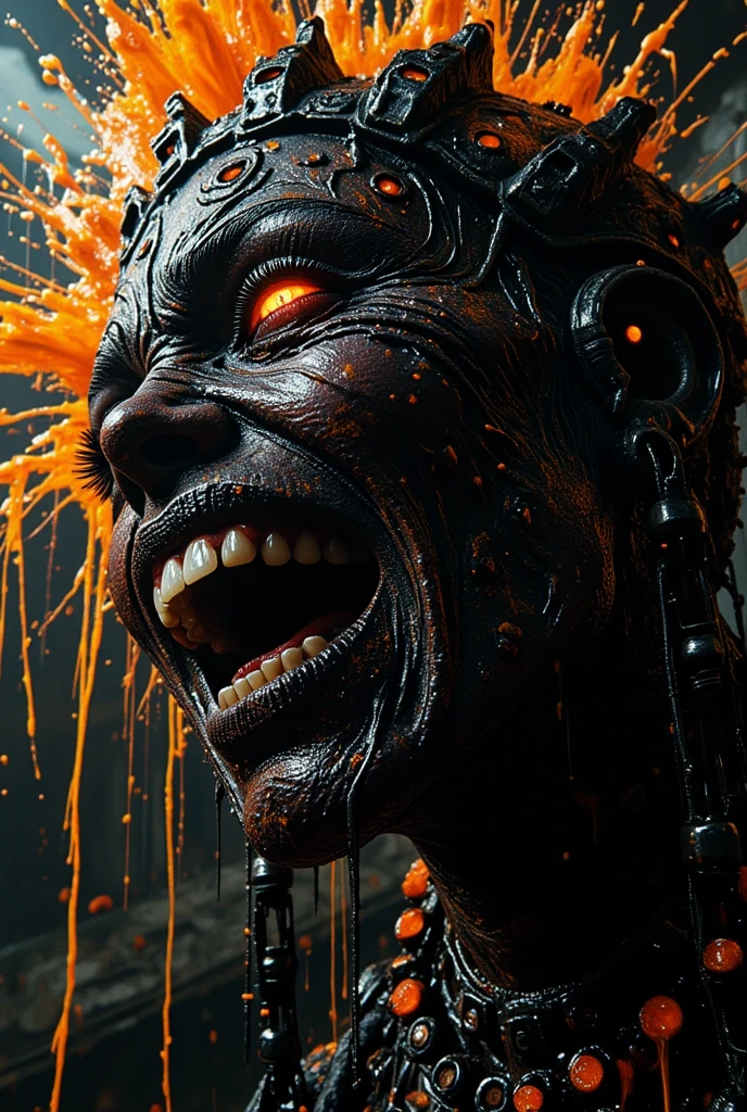 (Lilith the Mother of Demons is a terrible entity). Creepy view from the shadows."Insanely detailed complex, the best quality in a post-apocalyptic world!!,epic detailed matte paint Author: Greg Rutkowski 8k resolution concept Art hyper detail complex detail insanely detailed dynamic lighting Unreal Engine 5 Splash Art "splash_Art_splatter, 8k, wet_maximalism, golden ratio, epic_COMPOSITION, complex_details, HDR, beautiful_shot, sharp_focus, 64_megapixels,Amazing_COMPOSITION, high_contrast", neon atmosphere, abstract black oil, gear mechanism, detailed acrylic, grunge, intricate complexity, rendered in Unreal Engine, photorealistic