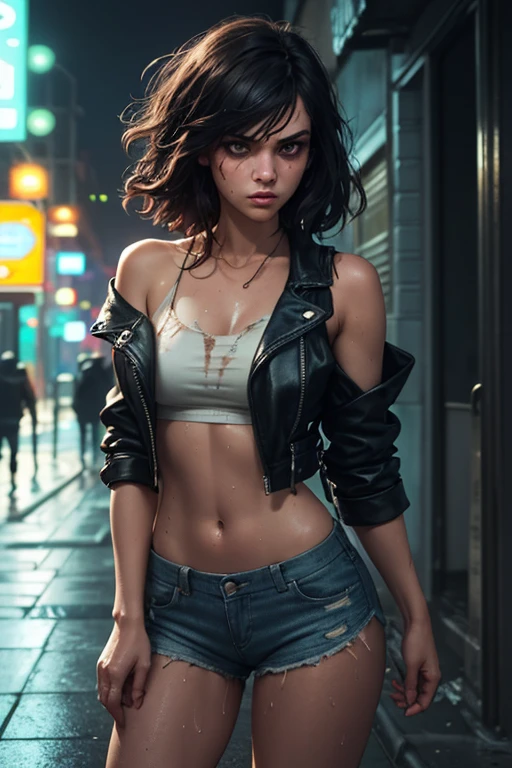 lady (from devil may cry), white jacket, black panties, black hair, short hair