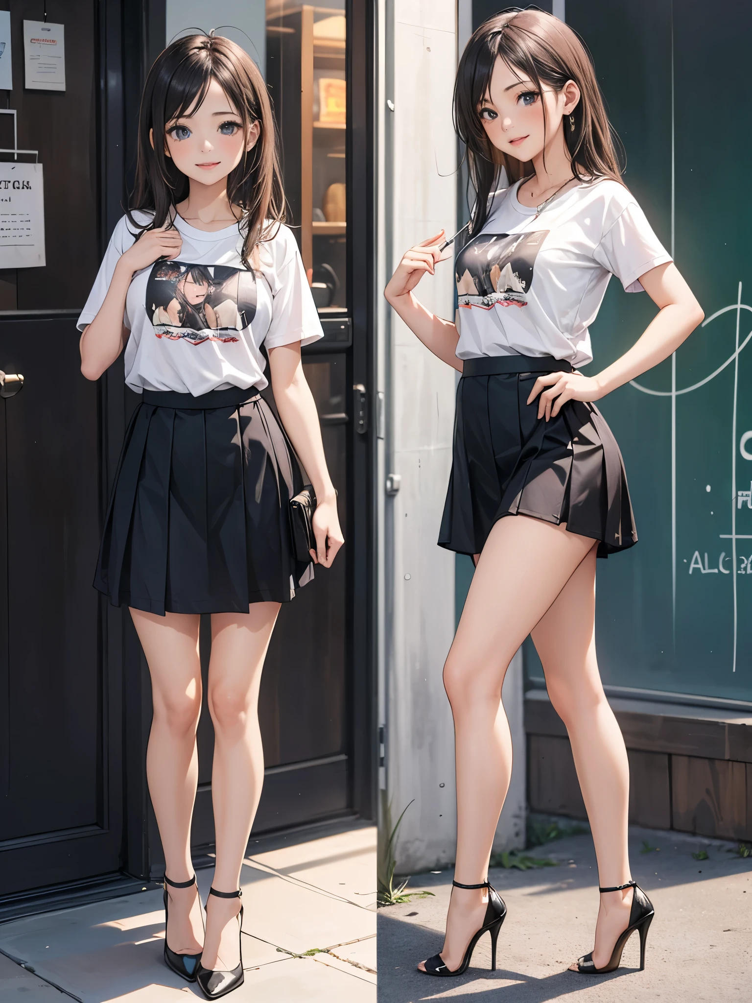 Girly black silk short skirt three-point underwear