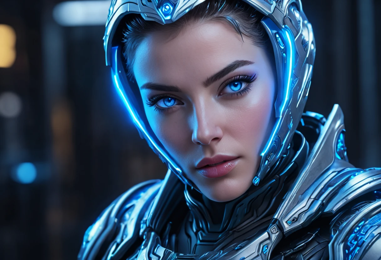 FACE WOMAN powerful armor, sharp look,
Frost, Calls, perfect details, (Best Quality, 4k,
High resolution, masterpiece:1.2), ultra detailed,
realist:
1.37, HDR, studio lighting, vivid colors, (cyberpunk,
Futuristic) style, lcy Blue Color Scheme, dynamic
lighting. MOD ULTRA FACE 8k laser eyes