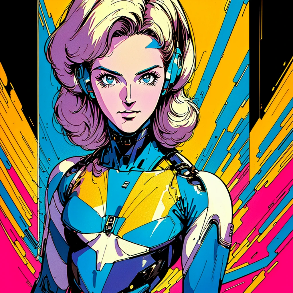 ((( Best Quality Masterpiece ))),(((Absolutely one woman))),(spacesuit that emphasizes cleavage ),((( 70s and 80s space thriller movie posters))),( American Comics ),((( retro vintage style ))),Overwhelmingly complex depiction,Absolute machine group background, futuristic cyberpunk ,Extremely accurate and delicate depiction,