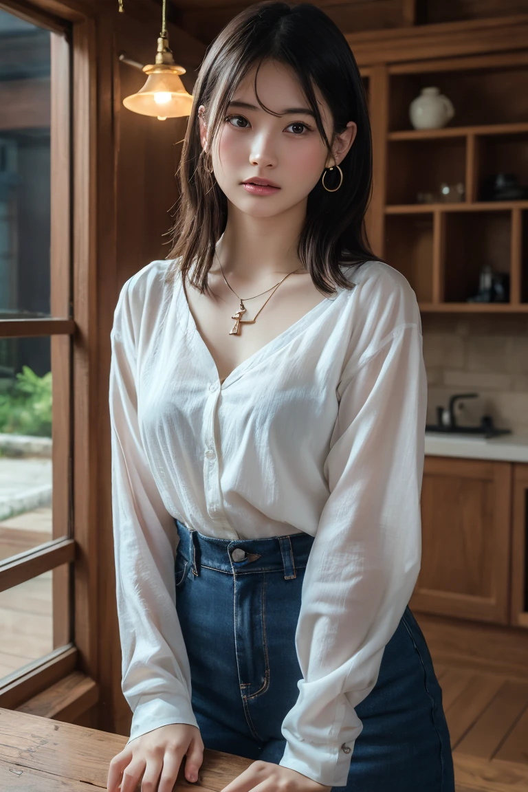 Japanese College Girl、(Inside the Tokyo Skytree Observatory)、((glass floor))、magic mix real、(raw photo:1.2)、(realistic:1.4)、The beauty of beautiful details　delicate expression、blonde、((I can see your panties))(squatting bench)earring　Eyelashes　Beautiful, delicate details、large file size、very detailed、high resolution、transcendent beauty　best quality、masterpiece、、(Japanese College Girlのファッション))、very detailed 표현　 grow、in detail、very detailed 얼굴 시네마틱 조명、22 year old girl、Positive、((dynamic pose)))、(Sit with your knees bent.))、（short sleeve sweatshirt、denim skirt、running shoes）、sexy upward gaze、(Wearing wailing panties and facing the camera))、