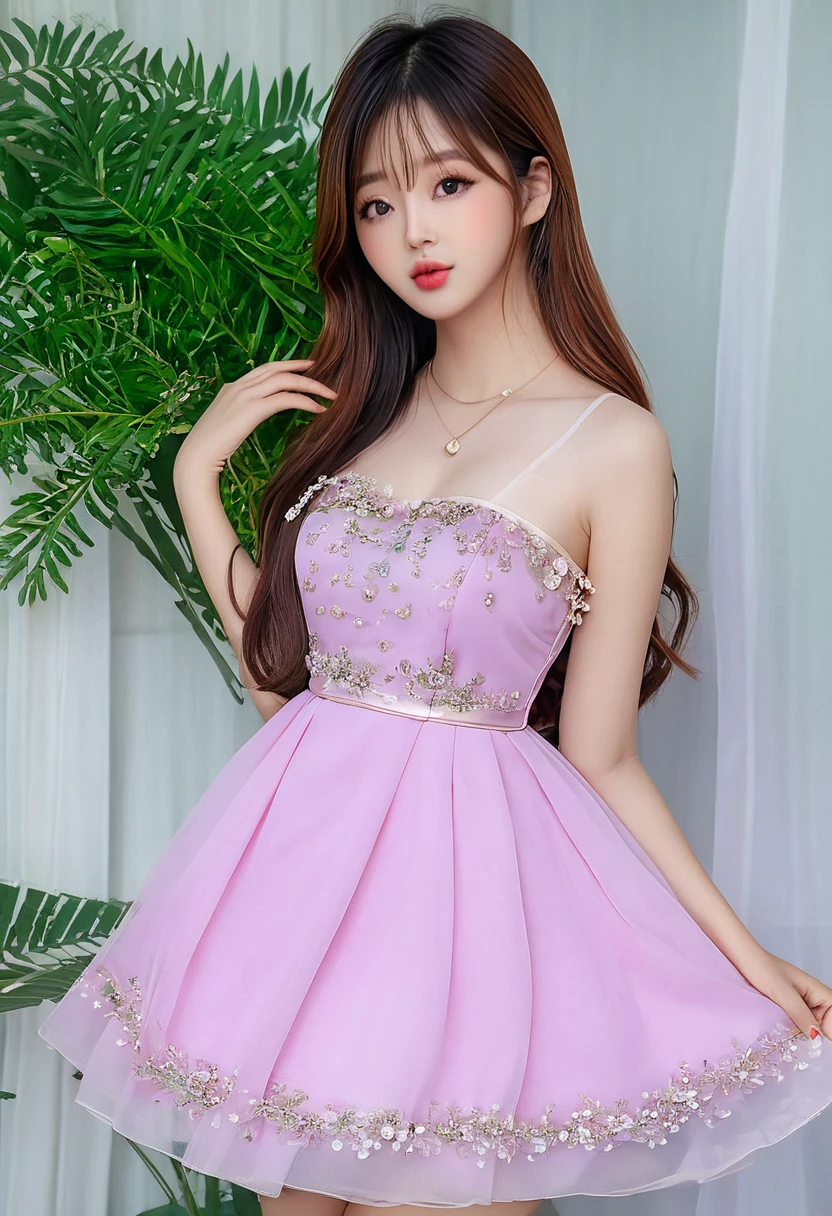 (best high quality:1.5), work of art, photographic, realistic, (8k), extremely detailed, (High details:1.4), solo, ((HotLexi)), (Korean Ulzzang girl with 24 years old), ((dress)),