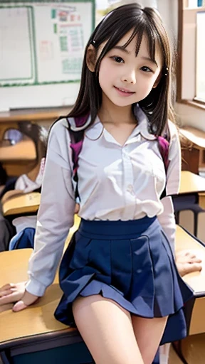  Ultra High Definition,  High Definition  , retina,  shortcuts、 natural smile 、 masterpiece,  best quality, ((( transcendental cute elementary school student )))、((( transcendental cute elementary school student )))、 Open legs during class、((( transcendental cute elementary school student )))、((( transcendental cute elementary school student )))、((super extremely short skirt)),  detailed nipples、 cute panties with the same height