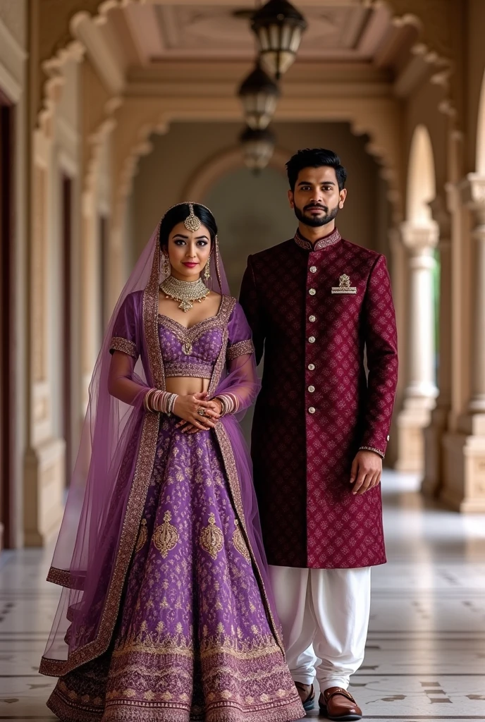 "Generate a stunning and lifelike cover page for a romantic novel set in the captivating world of Rajasthani culture. The scene should transport viewers to a majestic Rajasthani palace or fortress, where the air is filled with romance and regal splendor. Feature a diverse cast of characters, including five couples elegantly adorned in traditional Rajasthani attire, each exuding their unique charm and chemistry. The main lead couple should command attention, male have mascular body some long hair and with royal green business suit their love palpable and undeniable, while the second lead couple adds depth to the narrative with their subtle connection. Utilize intricate details, nuanced lighting, and vibrant colors to bring the scene to life, evoking the timeless allure of royal love amidst the opulence of Rajasthan."
