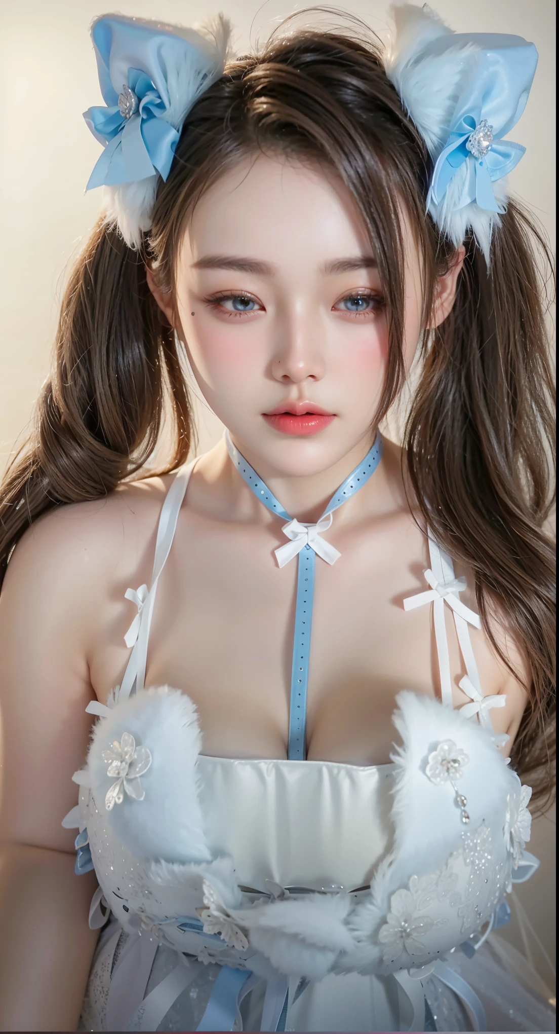 ((Highest quality)), ((masterpiece)), (detailed), One girl, sexy, 18 years old、Japanese、((flat chest:1.2)、可愛いJapanese、A bow tie、((nipple))、frilled panties、Perfect Face、(( pretty eyes)) 、Idol-like face、living、micro mini skirt、((glistening eyes )),((large eyes))、Japanese、Brown eyes