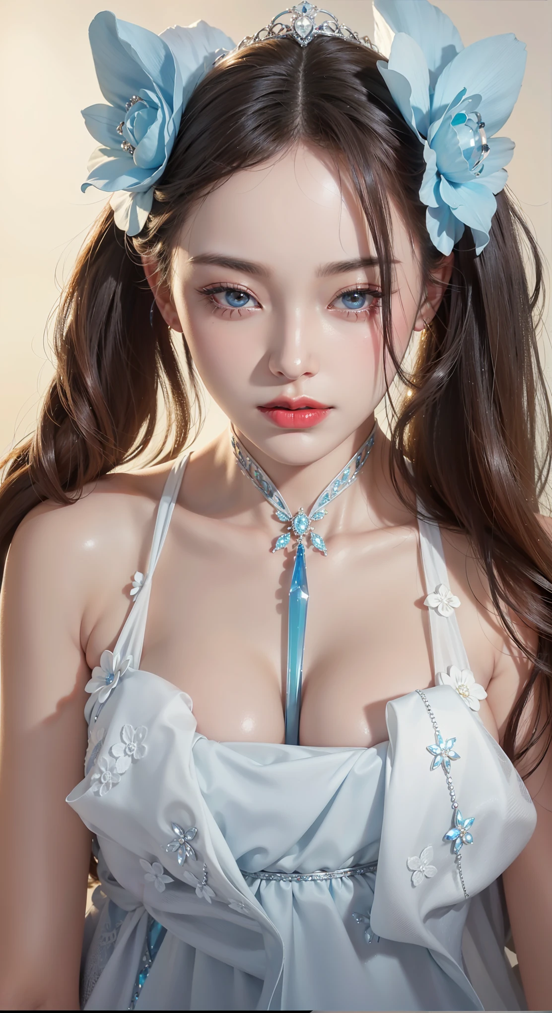 (((A cute 18 year old Japanese girl)))、(Small breasts)、(twin braids:1.2)、(brown hair)、Shiny Hair、Hair Grip、(Curled eyelashes:0.6)、 (美しいBig eyes:1.3)、Beautifully detailed eyes、Symmetrical eyes、Big eyes:1.5、(Purple Eyes:1.2)、solo、kawaii、(belly button)、Thong、(((Glossy Skin:1.5)))、Sunburn、Bright white skin:1.5、Glossy Skin、極Glossy Skin、((Glossy white body)))、((nsfw))、((Flat Chest))、centered、scale to size、Three-part method、Cowboy Shots、thigts、Outdoor、Overgrown、(Overgrown背景、shining crystal、Bioluminescent Plants)、landscape、非常にlandscape、(((shining crystal、Bioluminescent Plants)))、(highest quality、8K、 32K、masterpiece)、High resolution、(Photorealistic:1.4)、Ray Tracing、Sunlight glare、Depth of written boundary、(((Bright colors、Vivid Themes)))、(High Contrast、(Photorealisticなアートワーク:1.37)、(highest quality、4k、High resolution、Masterpiece:1.2)、Super detailed、