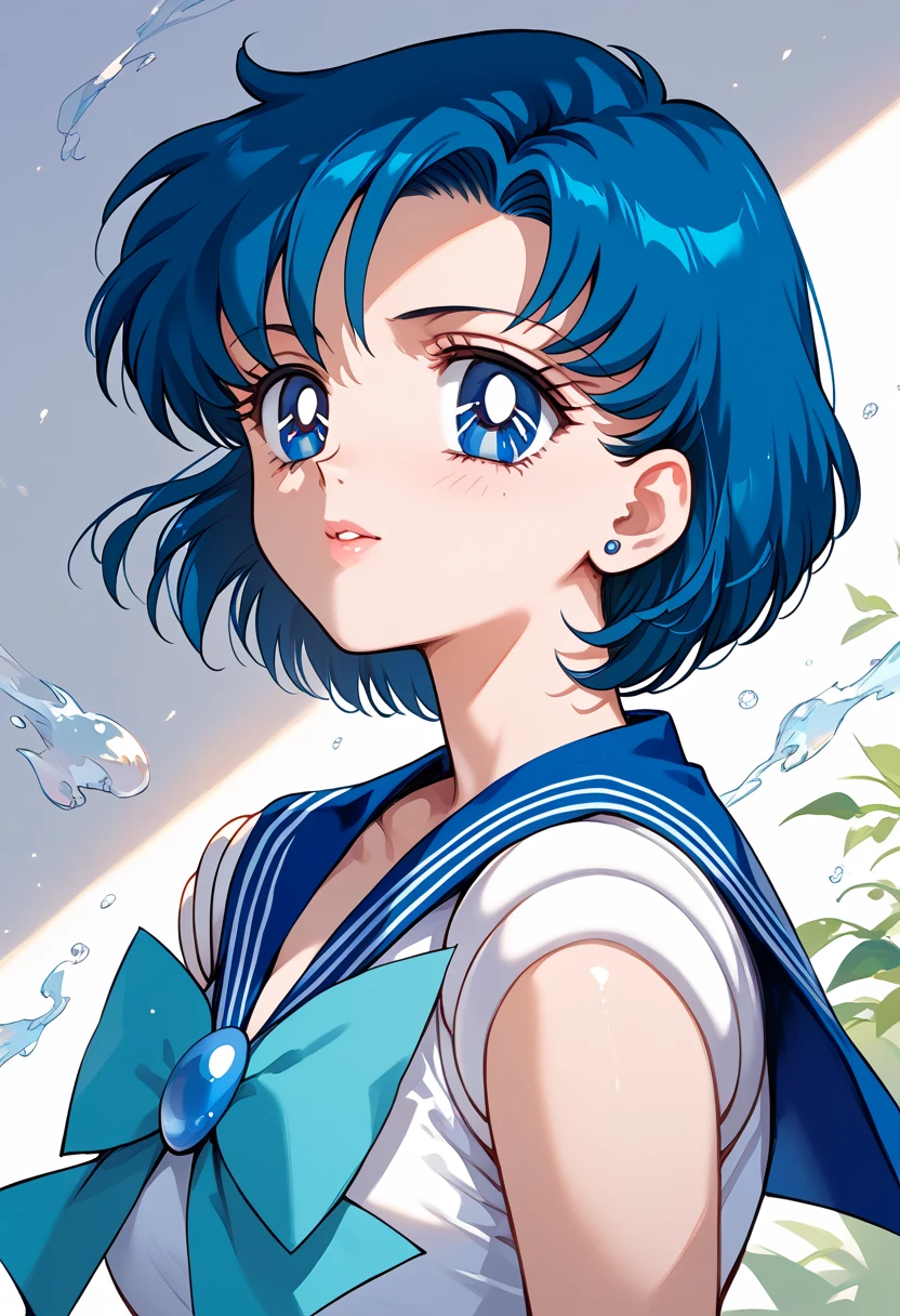 masterpiece, high definition , best quality,8k (Sailor Mercury, Mizuno Ami)Detailed eyes and lips