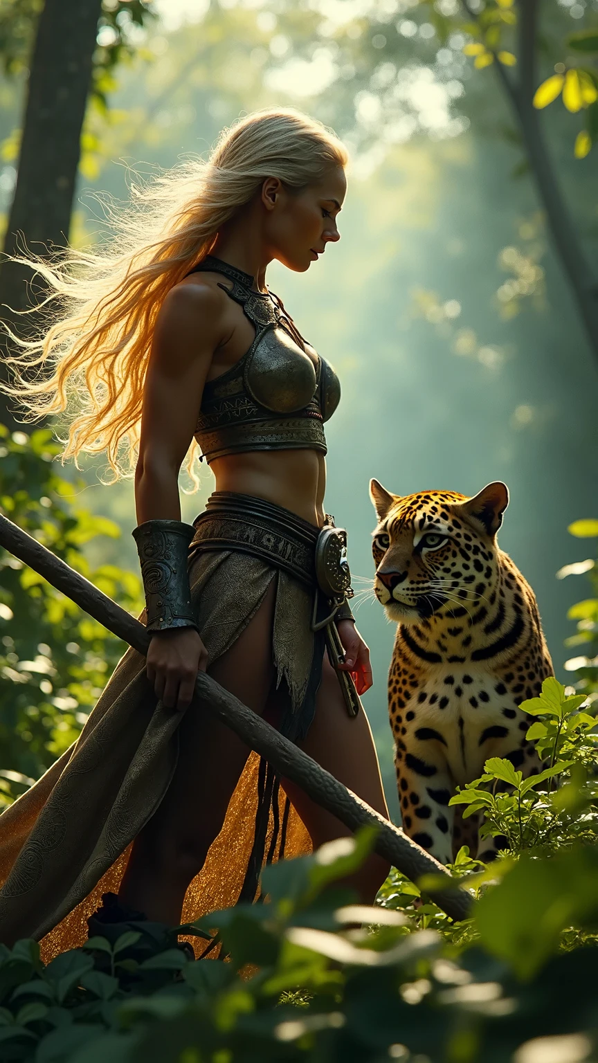 Photograph of a Smiling woman and adorable animal companion captured in a dynamic, random pose, blending the portrait mastery of Luis Royo, Carne Griffiths, and Jose Royo in an epic setting, characterized by a happy atmosphere, hyper-realistic detail, meticulously rendered with a neat appearance, featuring an exceptional 32K UHD resolution, showcasing intricate character depiction, adhering to the golden ratio, trending on CG-Society,