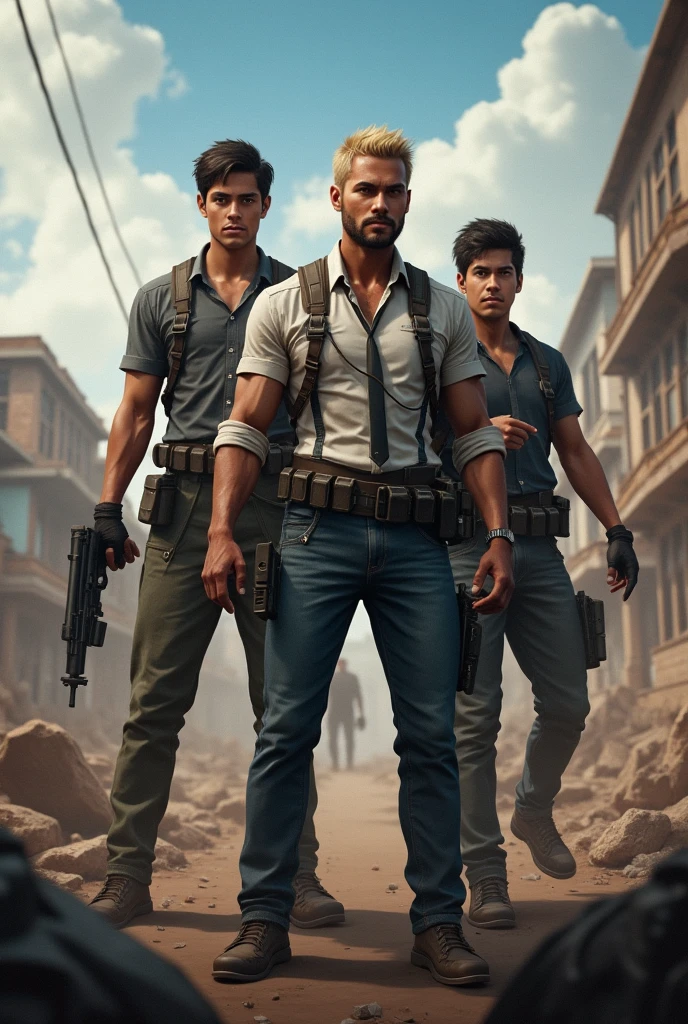 Two (Raj and Rahul) holding their mobile phones, with one looking angry and the other looking frustrated. In the background, include a screenshot of a dramatic PUBG gameplay moment (e.g., one character knocked out).