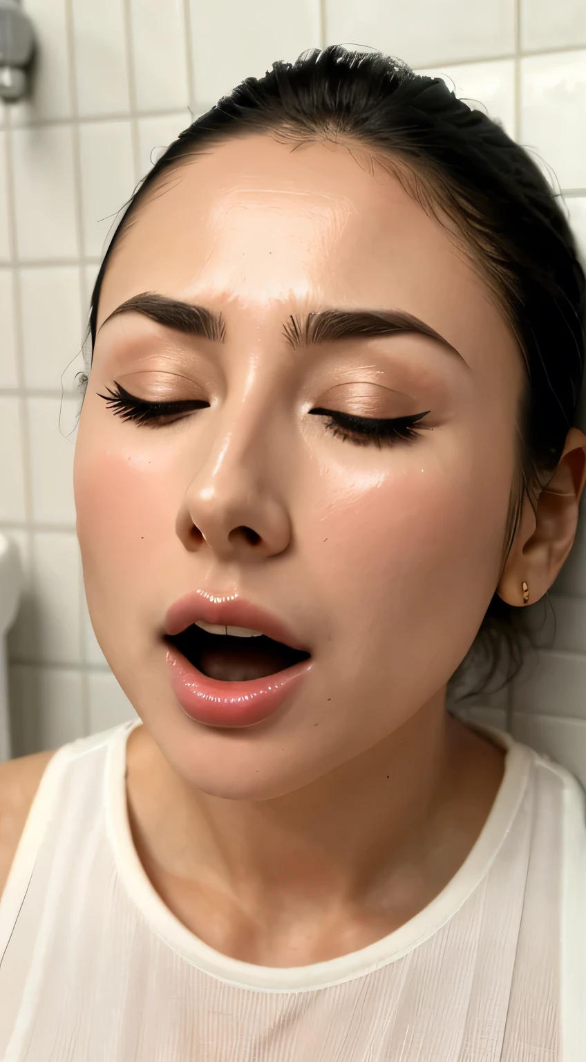 Beautiful Japanese actresses,(photo Realistic:1.4), (hyper Realistic:1.4), (Realistic:1.3),Very detailed, Edge Orgasm,face Focus, Woman with open mouth , Edgy Woman _face、Age 35、Black-haired、 News anchor、Very small toilet,((Sweat)),((skin shining with Sweat))((Clabrasion glistening with Sweat,face shining with Sweat)),,Entrance to the house、In front of the entrance、In front of the shoe rack、White collared shirt,Hair tied up、teacher,Frowning, eyeball, Glare, Frowning, Frowning, shout, Big eyes, Crazy Eyes,((oil filter))((Bukkake))((Super Hard Orgasm))Wet Filter,(saliva trail)