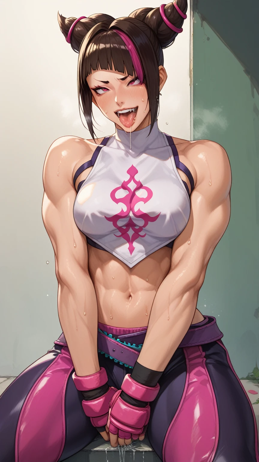 Street Fighter Juri Han 、 Female Masturbating 、 wearing clothes、 lots of sweat、A lot of juice、Lots of drooling、