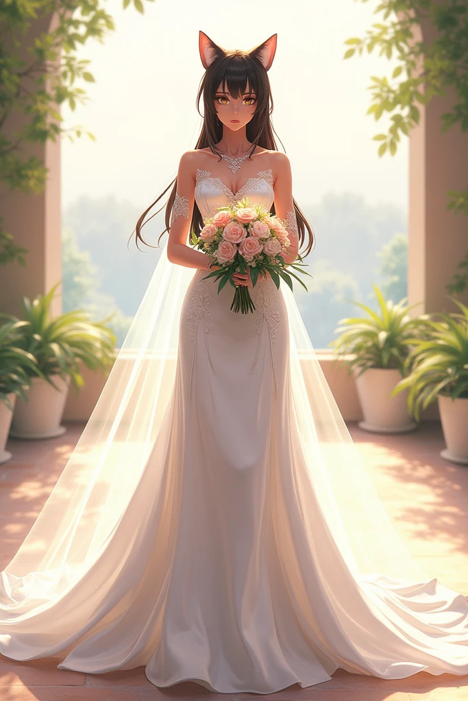(extremely detailed and stunning, breathtaking), a fairytale wedding theme, (beautiful sunset lighting:1.2), (dreamy atmosphere:1.1),(fairy tale background),(1 bride),(detailed wedding dress),(elegant veil), a captivating smile, (bouquet of flowers),(romantic atmosphere), (outdoor setting:1.3), (beautiful venue), (sparkling water feature), (lush flowers and greenery), (magical fountain), (enchanting mood:1.1),(decorative lights),(bright colors:1.15)