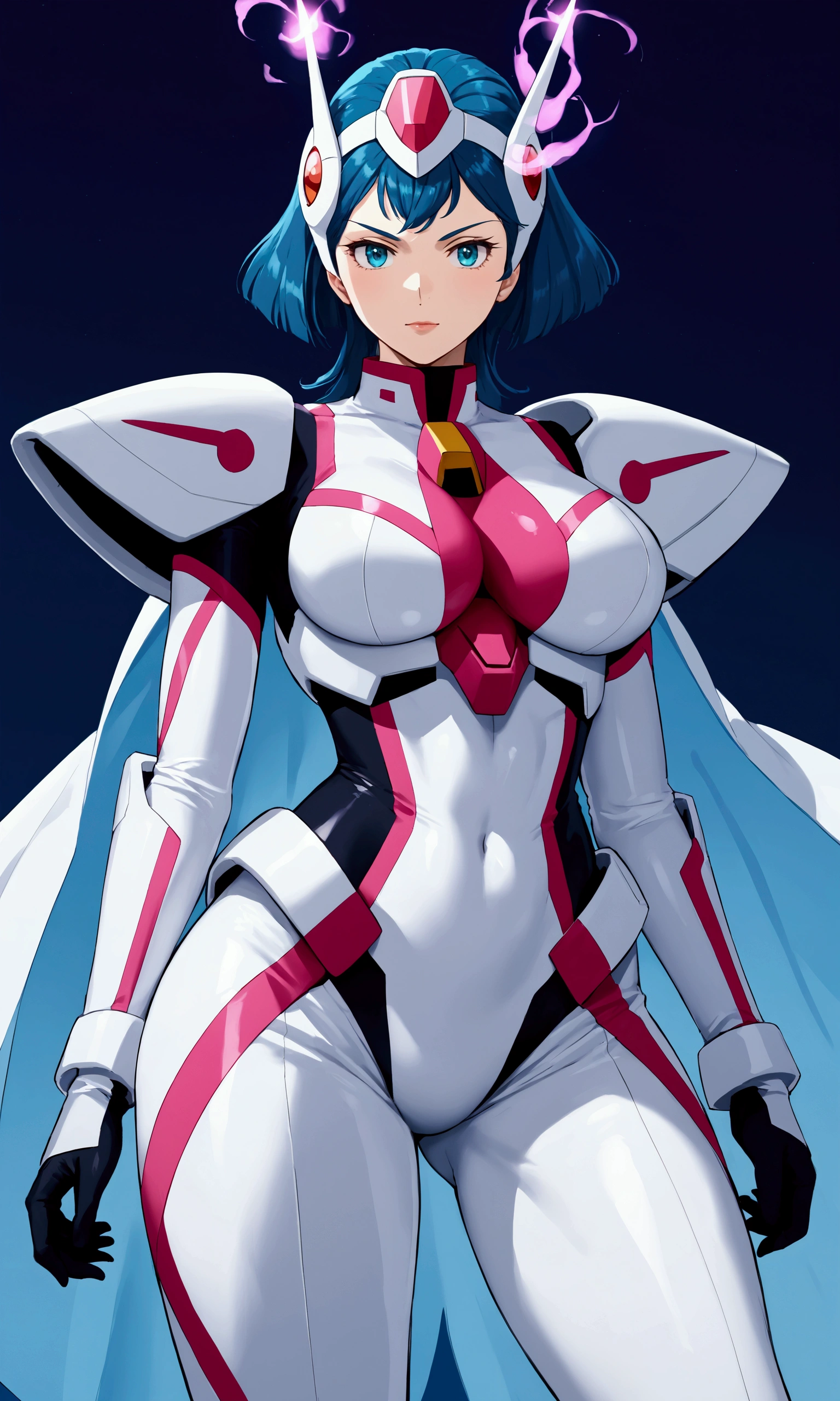 a girl, transformed into mobilesuits GUNDAM, white battle suits