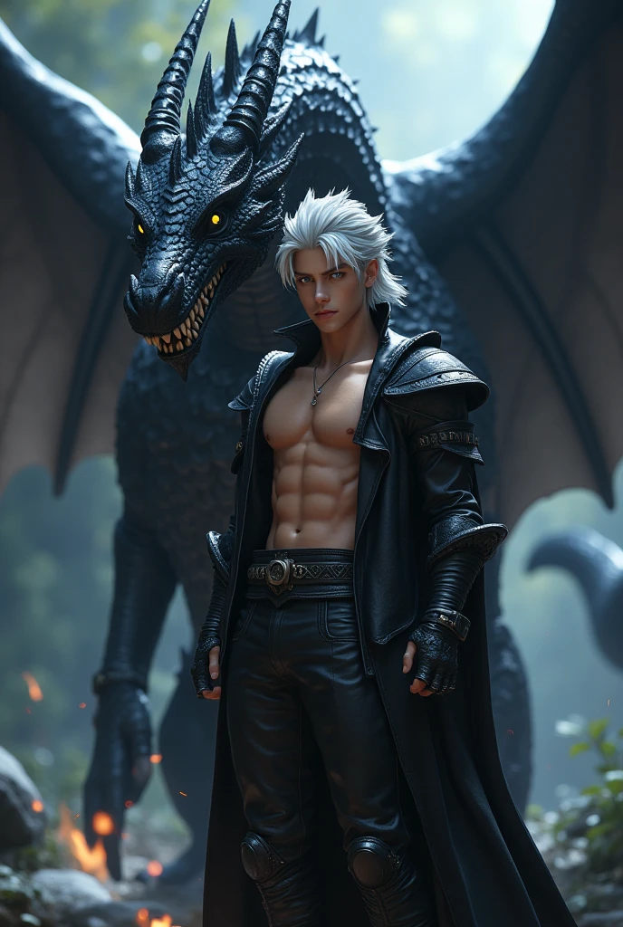 a male, (cracked stone skin:1.4), (intricate details:1.22), HDR, (intricate details, hyperdetailed:1.2), full body, cinematic, intense, cinematic composition, cinematic lighting, (rim lighting:1.3), color classification, focused, Dante Devil May Cry style hair,
