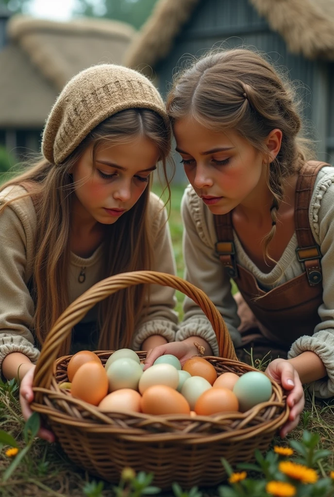 there is a GIRL CHILD 12 YEARS BLONDE, holding a basket of oranges and a hat, wearing a straw hat and overalls, with straw hat, wearing straw hat, wearing orange sun dress, photo shoot, wearing farm clothes, young girl, young girl, dora the explorer as real girl, promo still, cute girl, by Juan O'Gorman