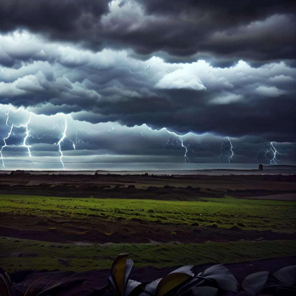 arafed view of a field with a fence and a storm cloud, a picture by Dennis Ashbaugh, pexels, renaissance, thunderstorm supercell, severe weather storms, turbulent storm clouds, weather photography, storm arriving, storm clouds, big storm clouds, huge storm, tumultuous, dramatic storm clouds, menacing atmosphere, stormclouds, severe - looking