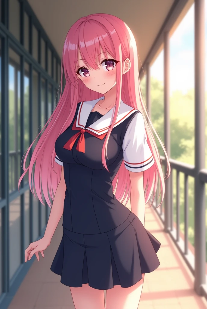 Cute girl, with a big lollipop in her hand, Large round lollipop