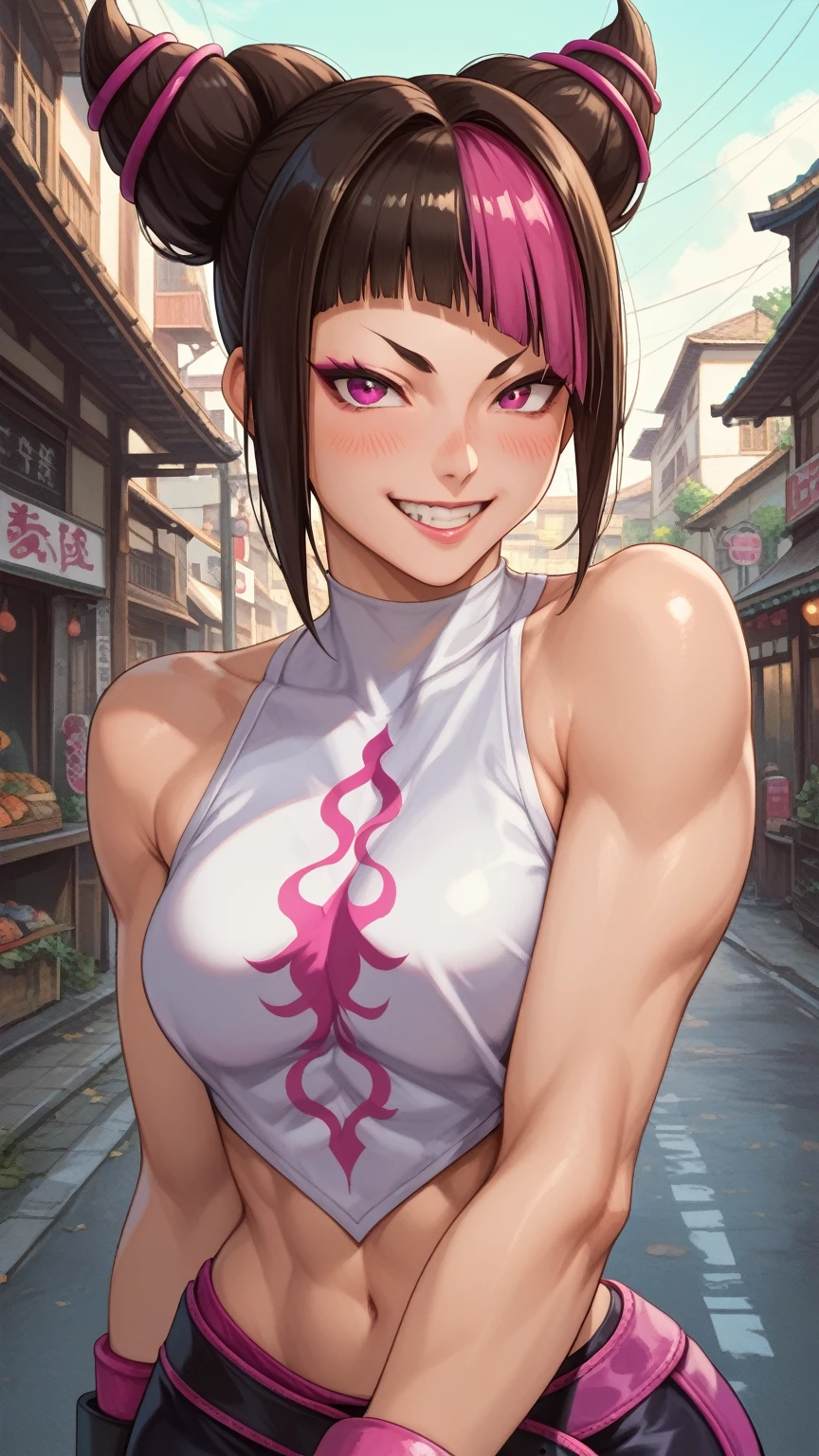 Street Fighter Juri Han 、 cute smile with blush