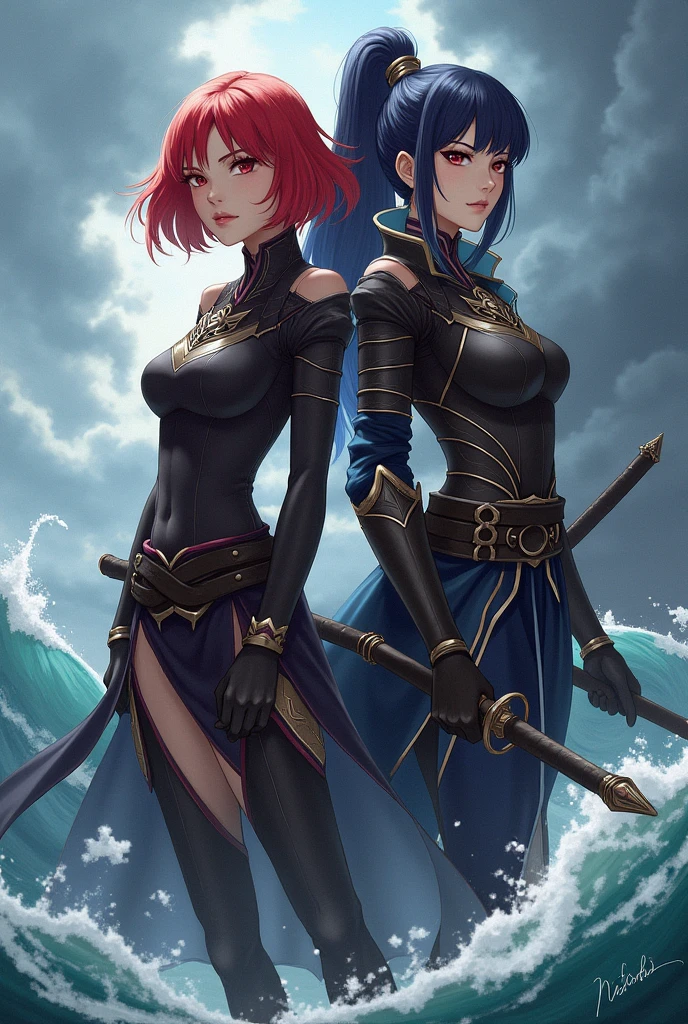 Boadicea, red-haired Viking warrior with Nordic armor and rune tattoos on her body and blooming blue eyes holding an axe, 4k