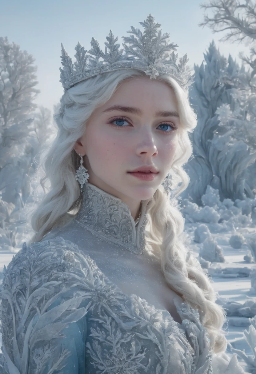 (frost,  queen ),( best quality,4K,8k, high definition ,masterpiece:1.2), super detailed,(Realistic,photoRealistic,photo-Realistic:1.37),(cold,Icy,cool down,freeze,Extreme cold:0.9),(Mysterious,Mysterious),( elegant ,Elegant),(winter, wonderland ),(city,Crystal Palace),( Kissing Myself Reflected in Ice:1.3),(Sparkling,Sparkling,Sparkling:1.1),(Snowflakes),(Long flowing hair),(Pale skin),( Blue Eye Lost Crown ),(Icy breath),(snowy landscape ),(Snowstorm),(Frozen Tree Frozen Flower Magical ),( Fascinating ),(Silver)( portrait),(subtle,soft lighting),(Faint,delicate, muted color )
information