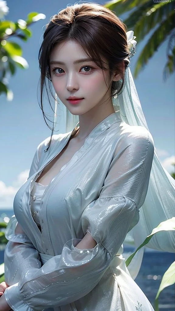 (masterpiece), (top class), (highly detailed), (illustration), (1girl), looking at the viewer, (interview), beautiful detailed eyes, delicate and beautiful face, floating, (high saturation), (shining), blue sky, bright and beautiful face, the skin is young and radiant, fair and radiant, the best appearance, very beautiful, big eyes shine with transparent sky blue light, beautiful and wonderful beautiful girl,