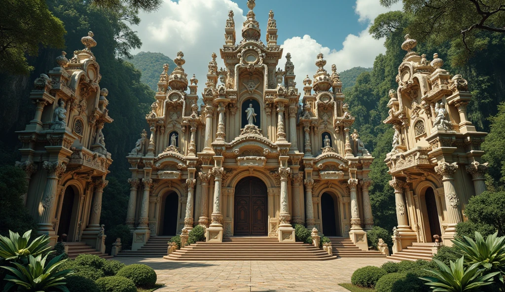 Reinterpret the work Church of Our Lady of Mount Carmel by Aleijadinho