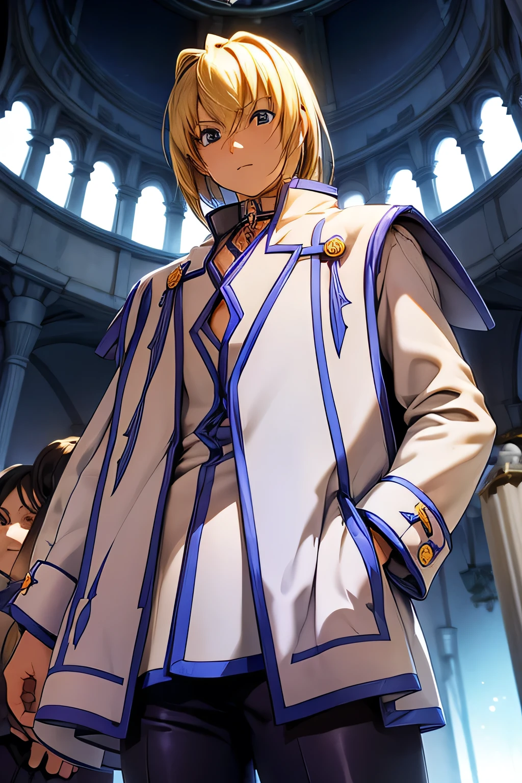  perfect anatomy　 best quality, highest resolution,(((Shiny clothes　sweat)))　TALES OF SYMPHONIA　Collet Brunel　church