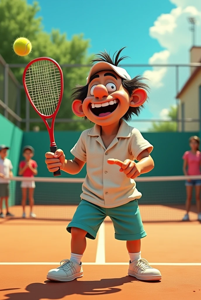 Tennis Player 15 year old boy Natural Stance Enjoying expression