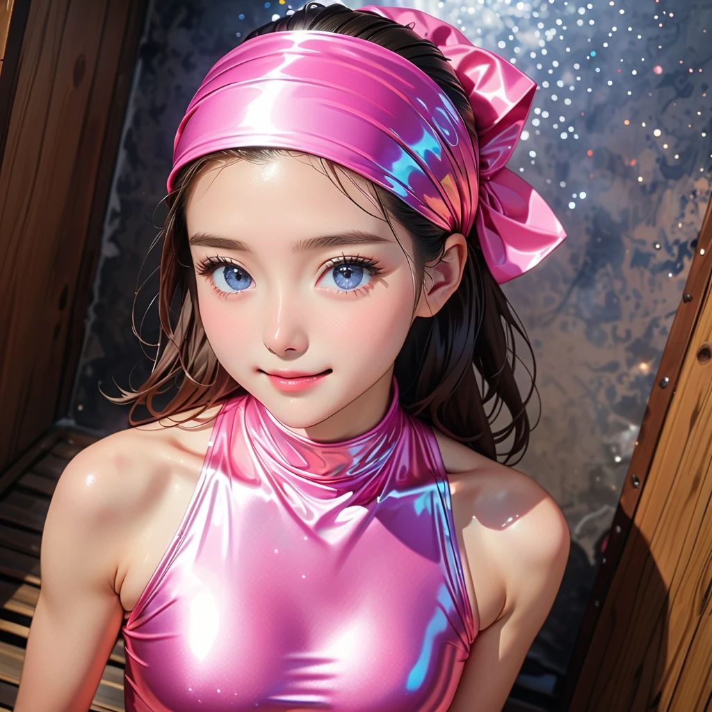 prompt: (8K, top-quality, masterpiece:1,2), (reallistic, Photorealsitic:1.37), Super Detail, One girl,), (Highly detailed), (beautifully detailed eyes), (of the highest quality), (super detailed ), (masterpiece), (Detailed face),20yr old, ,1 girl, ((pink hair,long hair)), medium breasts, clothed, Perfect Lighting, BREAK, (navy blue:1.2), (pink trim:1.2), (anchor pattern:1.2), (spandex:1.2), (glossy school swimsuit:1.5), (plunging neckline:1.5), (high-cut legs:1.5), (bodycon:1.3), (ribbon detail:1.2), (no socks:1.1), (navy heels:1.1), (gold jewelry:1.1), BRAKE, (from upper body to knee:1.2), (long pink hair:1.2), (wavy hair:1.1), (alluring smile:1.3), (downcast eyes:1.2), (tilting hips:1.4), (hand on swimsuit strap:1.3), (one leg forward:1.2), (soft lighting:1.2), (pink gradient background:1.1), BRAKE