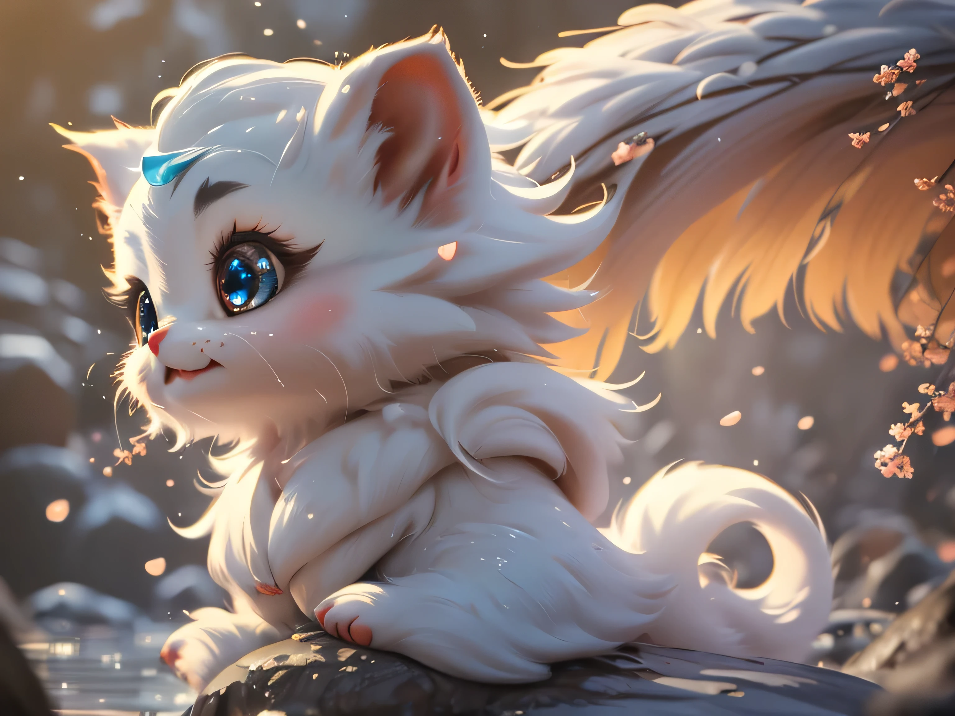 Magical Fantasy Creature, (Best Quality, Masterpiece, Representative Work, Official Art, Professional, Super Detailed, 8k:1.3), (Photorealism:1.2) Super Cute, Big Eyes, Soft, Soft Nose, Furry, Double Toothed Smile, Yeti on Mountain Background, Realistic, Beautiful, Stars in Eyes, Soft Volumetric Light, (Backlight:1.3), (Cinematic:1.2), Intricate Details, (ArtStation:1.3), --auto --s2