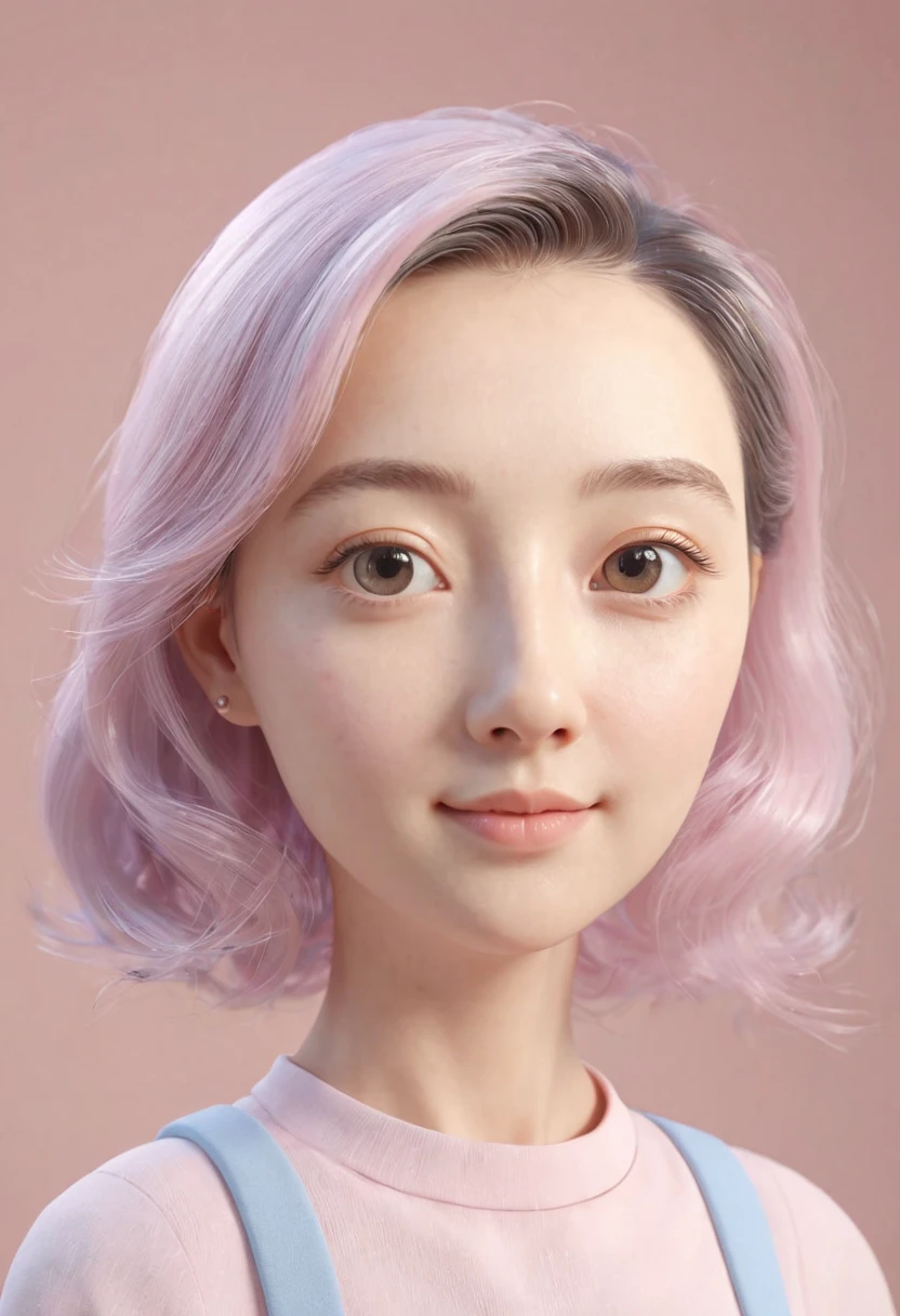 Delicate cute 3D model ,  Looking at the viewer, soft and smooth lighting , with soft pastel colors,  3D icon clay rendering, spring the 120mm,  3D rendering blender , tendência no polycount, modular constructivism