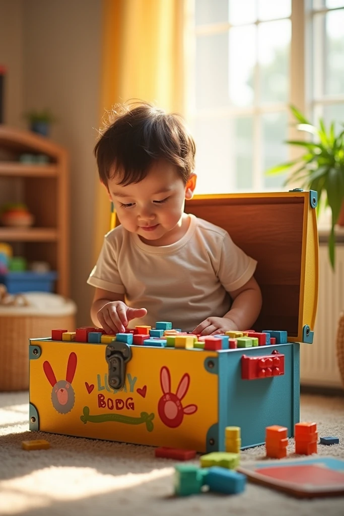 There is a  sitting on a toy train，Carrot in hand, toddlers, 2ears old, kig, Playing es, captured with sony a3 camera, in an action pose, shot with iphone 1 0, Working hard, jia, Drive a small toy car, kids toy, kids toy, taken with a Sony A7R camera, action  shot