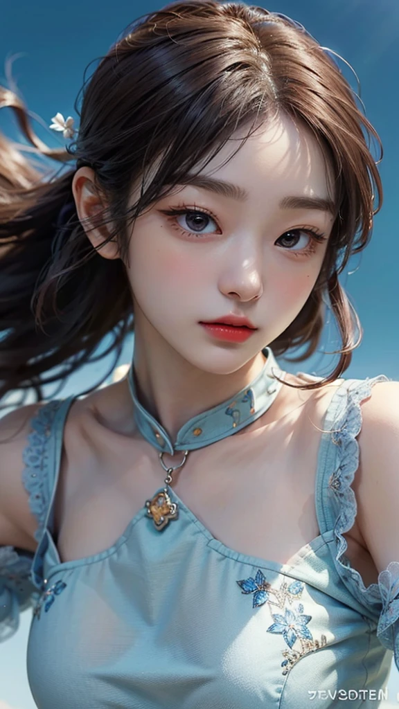 ((best qualtiy)), ((tmasterpiece)), (detail:1.4), 3D, Beautiful cyberpunk female images,hdr(HighDynamicRange),Ray traching,NVIDIA RTX,Hyper-Resolution,illusory 5,sub surface scattering,PBR textures,post-proces,Anisotropy Filtering,depth of fields,maximum definition and sharpness,Many-Layer Textures,Albedo e mapas Speculares,Surface coloring,Mitsu-Accurate simulation of material interactions,perfectly proportioned,rendering by octane,Two-colored light,largeaperture,Low ISO,White balance,Rule three points、8K raw data、beautiful bright pupils,off-the-shoulder clothes,Fine pupils,Delicate face and eyes,long eyelasher,Blushlush,Delicate and fluffy hair,pink lip,Pure,Cute big breasts,Sweet girl,Artistic sense,Casual wear,Advancedsense,butterflys,Cherry blossom petal,Beautiful hair accessories,Long hair and waist,Hair fluttering in the wind