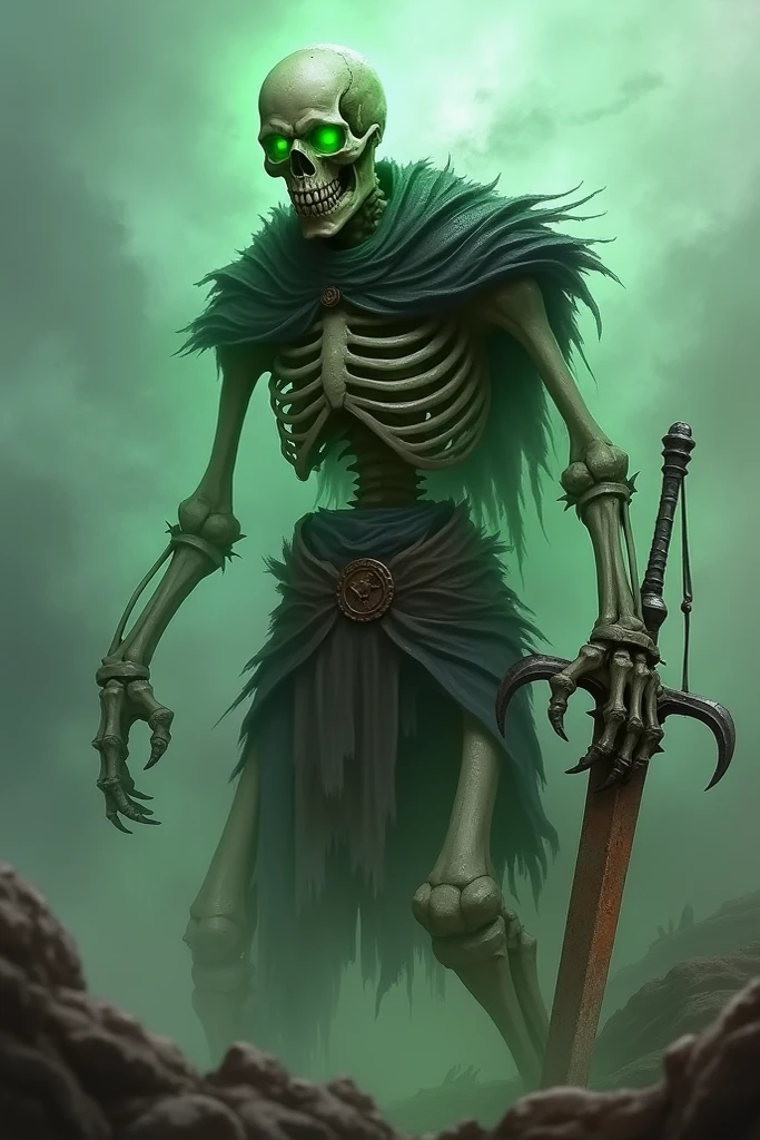 worldofsignighthaunts vest, tattered rags, green glowing aura, skeletal <lora:WorldofSigmarnighthaunts:1><lora:add_detail:0.6> <lora:LowRa:0.2> <lora:add_brightness:0.75>, (Masterpiece:1.3) (best quality:1.2) (high quality:1.1), 32k resolution,concept art,RAW photo,cinematic color grading,photographed on a Hasselblad 907X 50C,splash screen,300 DPI,bloom,details,bokeh