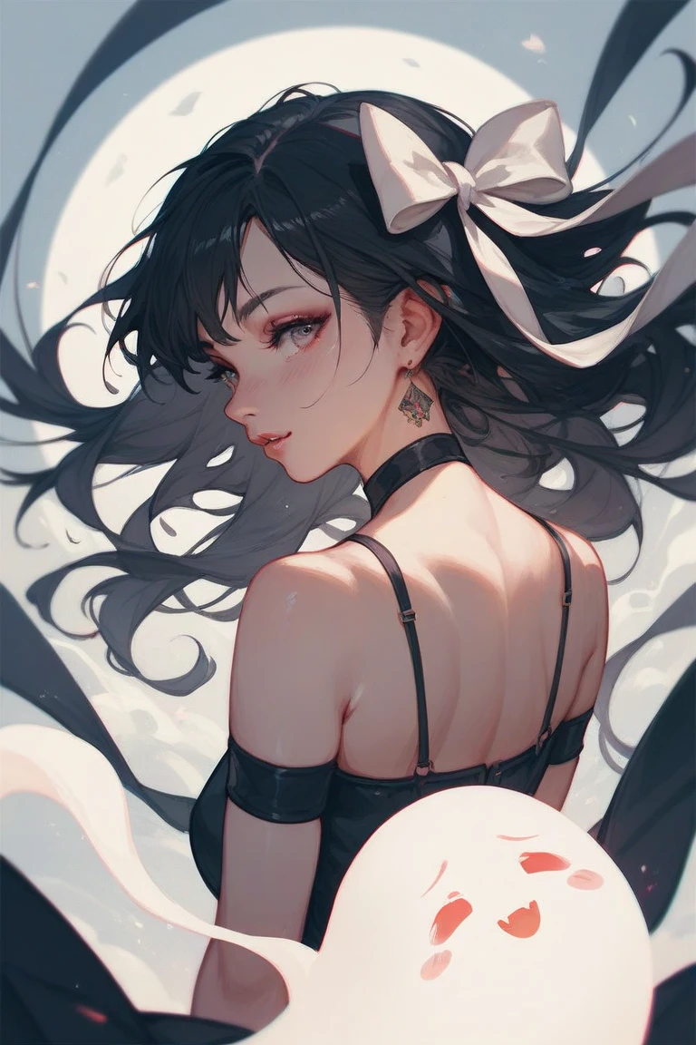 young girl　black hair　short hair　red eyes　irreverent face　look down　thin body　thin thighs　small breasts　small ass　toned body　blue sky　cloud　hair blowing in the wind　high quality　High resolution　8K　vampire　watercolor　natural feel　bridge of nose　((最high quality)), ((masterpiece)), (become familiar with), dignified face　grassland　close up of face　Beautiful as a goddess　whole face　Nipples are visible　lipstick　eye shadow　Completely naked　ID photo style