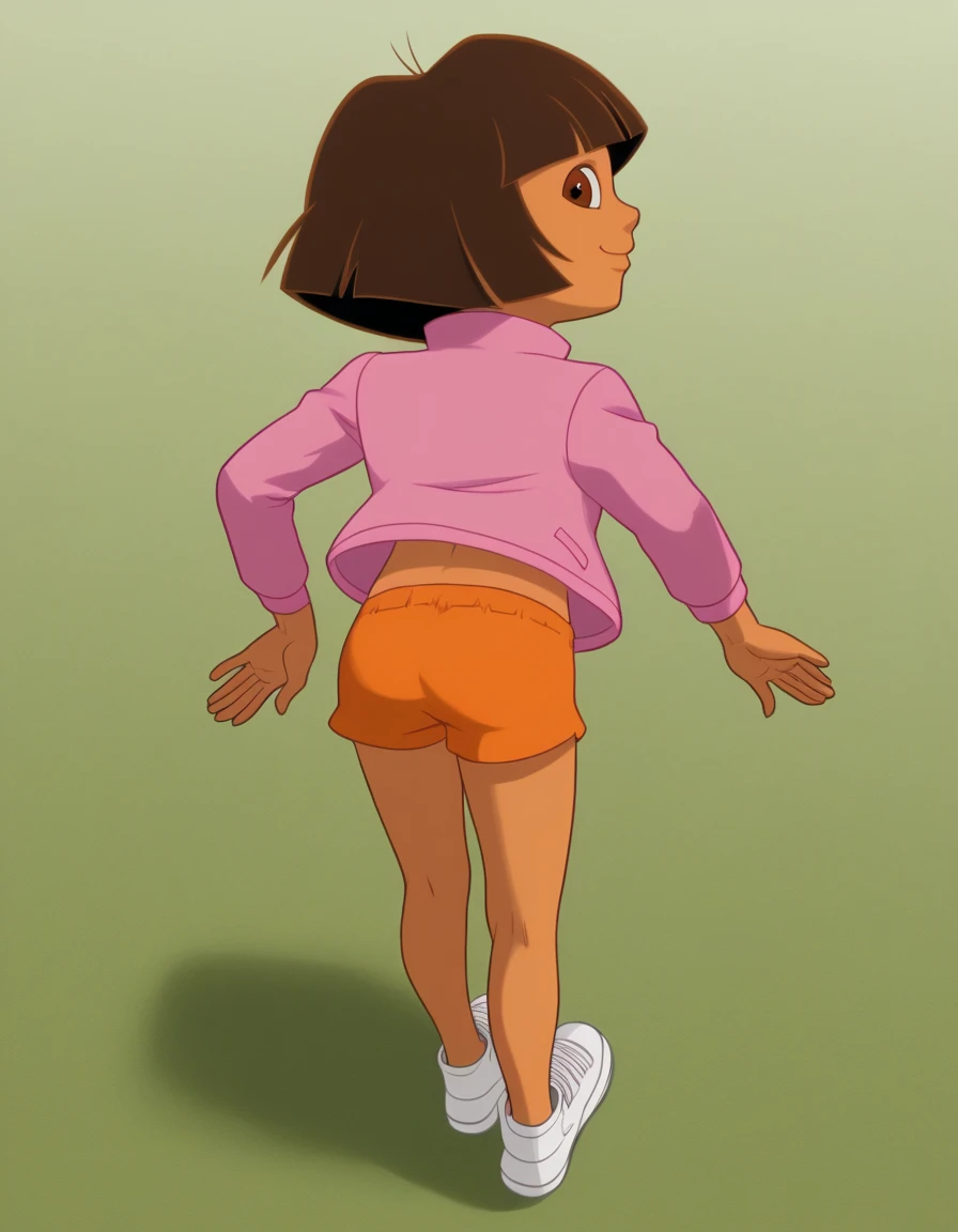 Anne Boonchuy, ((1girl)), ((age ten)), ((((short)))), (short torso), ((score_9)), looking at viewer, smiling, anime, correct anatomy, spread_pussy, anus, from behind, prolapse, masturbating, sin fondo, metiendo dedo en el ano, chibi