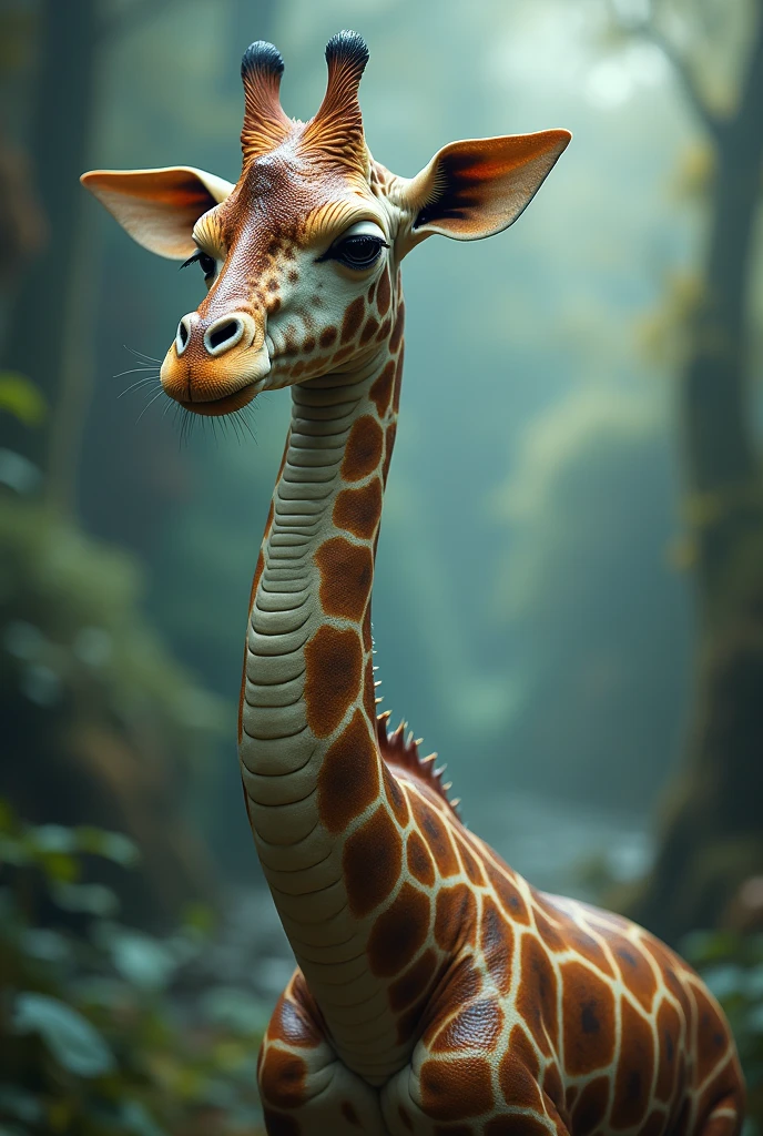 An ugly monster with a three-headed giraffe spine, The monster has Down syndrome and his name is Samuel.