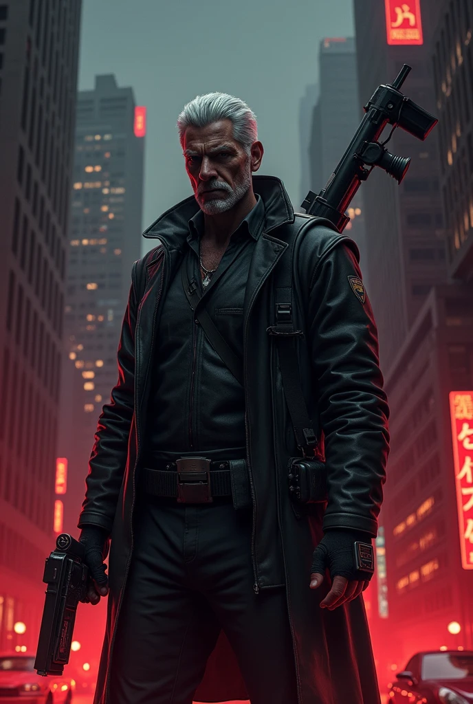It develops a dark and terrifying ultra-realistic scene in a post-apocalyptic science fiction setting, where a wicked and malevolent ruler is facing the viewer, in front of a government building. Post-apocalyptic FI costumes denoting his corrupt position of power. His posture is arrogant and intimidating, with a malevolent smile on his lips. Building shown with post-apocalyptic sci-fi details and futuristic elements, futuristic post-apocalyptic setting. The setting is exciting with an atmosphere of fear and oppression, with a subdued and fearful crowd gathered to hear the speech of the ruling tyrant. of the malevolent ruler in this chaotic world