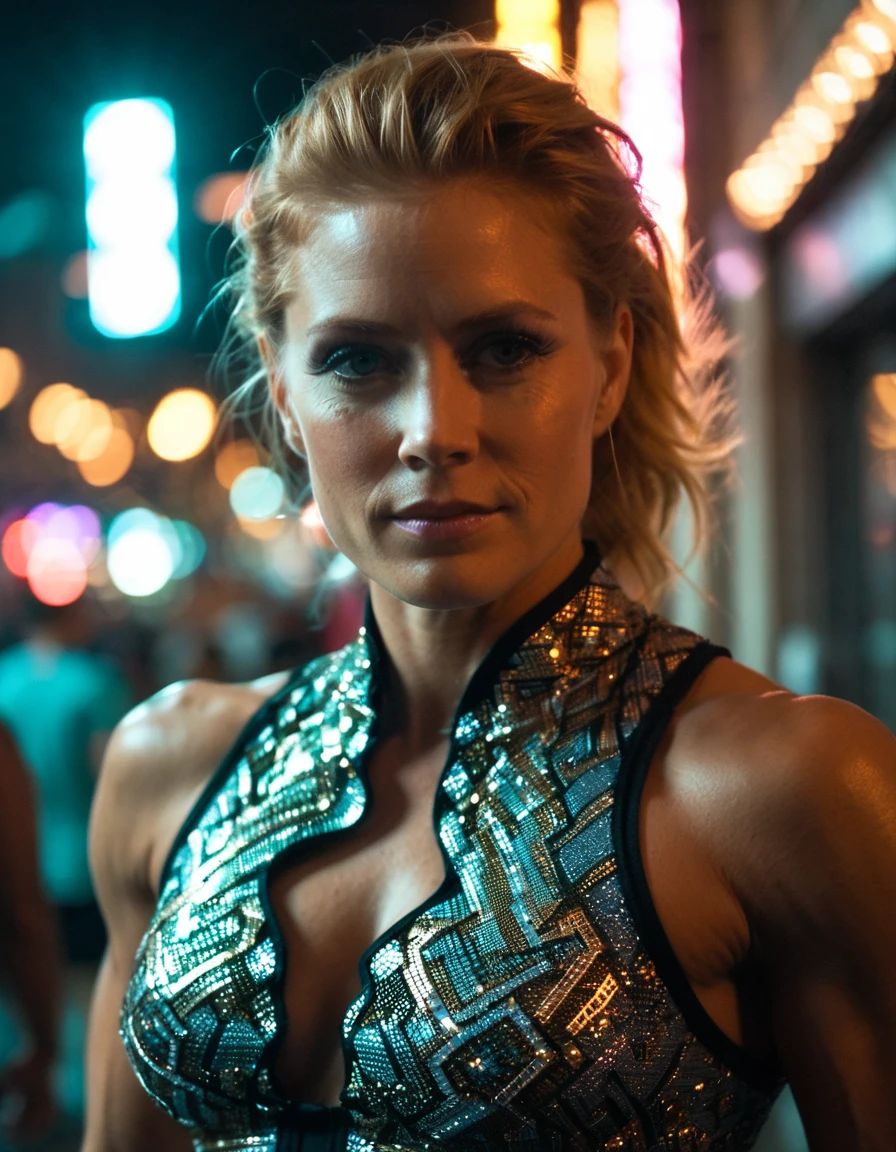 cinematic photo professional fashion close-up portrait photography of a beautiful (((ohwx bodybuilder woman))) at __place__ during __timeofday__, Nikon Z9 . 35mm photograph, film, bokeh, professional, 4k, highly detailed