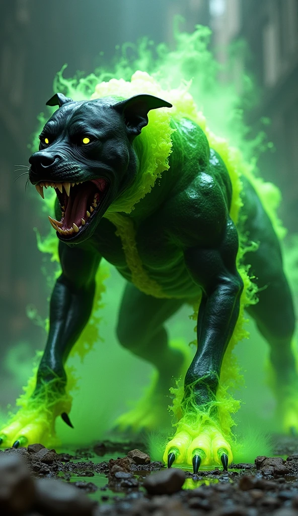 Masterpiece, Best Quality, Ultra-Detailed, a monster monkey with a highrise_mask over the face, made of shadow, made of ink, melting, ink body, (swirling black ink), created by shadows and smoke, ((((shadow body:1.0)))), (made by smoke:1.0) cave background