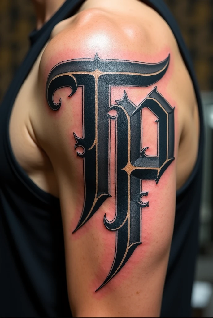 A tribal tattoo art with black ink writing Ivy