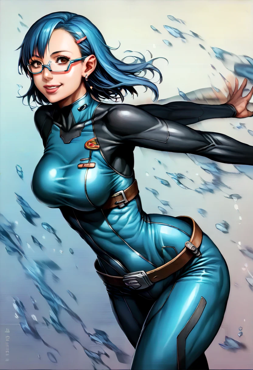 Sailor mercury in full police suit,long blue hair,Blue Power Ranger, hurricane ,Sexy goth woman big breast, character sheet,inside a pool,High Resolution, Large breasts, cyber samurai sailor suit
,ice swords
,blue lipsSolo, Looking at viewer, open chest,