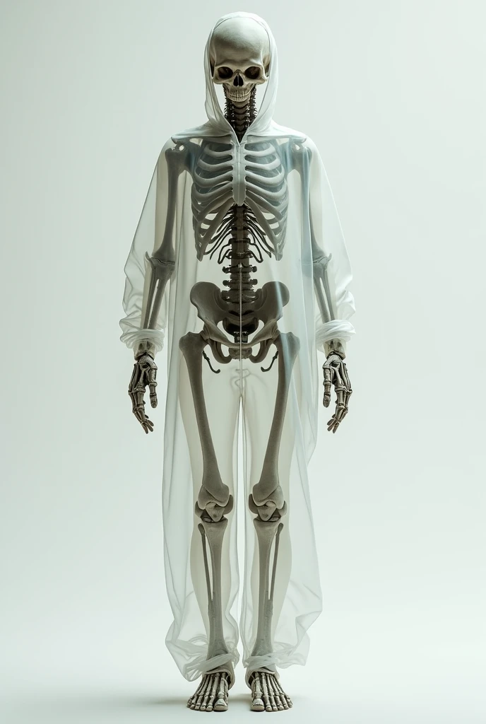 Skeleton!With eyes fixed on、It's not a person to wear clothes!The clothes are blue and white jerseys!