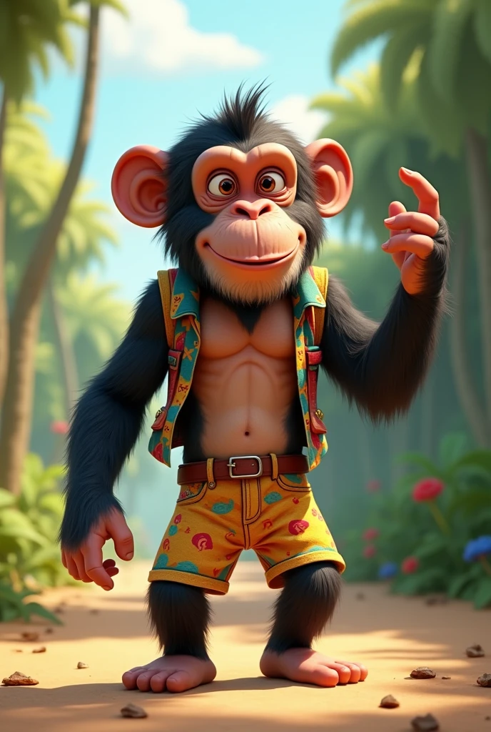 monkey in the style of chicano art