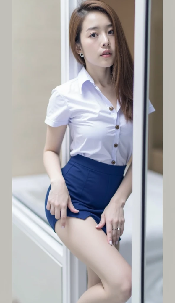 8k, raw photo, best quality, masterpiece, realistic, photo realistic, clear, professional lighting, beautiful face, best quality,ultra high res, realistic japanese beautiful, Super detailed, 1girl,full body, midriff