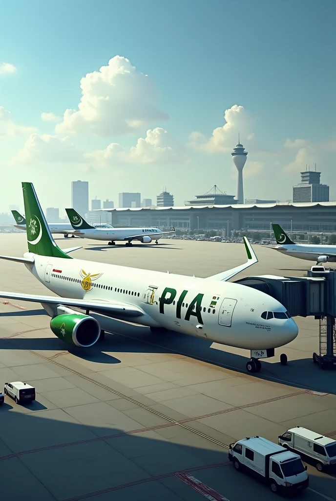 Pakistan PIA theme airline plane